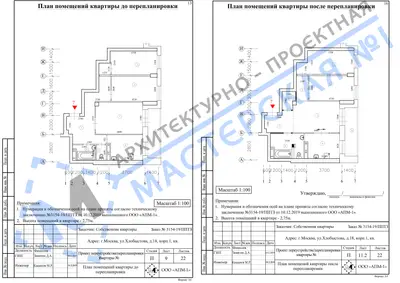 Перепланировка: г.Москва. ул. Хлобыстова, д. 18, к 1, кв.