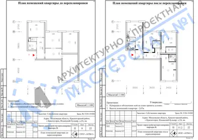 Перепланировка: М.О, г. Красногорск, б-р Ильиньский, д.2а, кв.