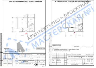 Перепланировка: М.О, Ленинский район, г.Видное, ул.Ермолинская, д.1, кв.