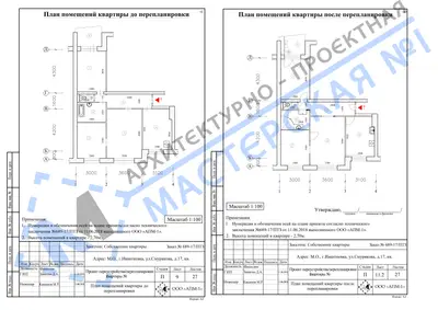Перепланировка: М.О., г.Ивантеевка, ул.Смурякова, д.17, кв.