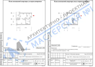 Перепланировка: М.О. г. Красногорск, б-р Космонавтов, д.8, кв.