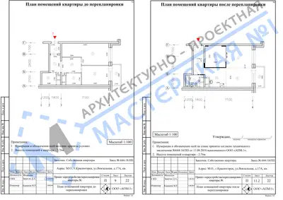 Перепланировка: М.О., г.Красногорск, ул.Вокзальная, д.17А, кв.