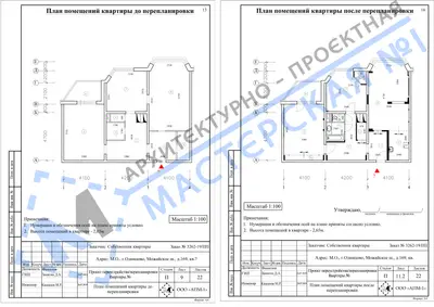Перепланировка: М.О., г.Одинцово, Можайское ш., д.168, кв.