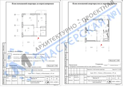 Перепланировка: М.О., г.Химки, ул.Молодежная, д.78, кв