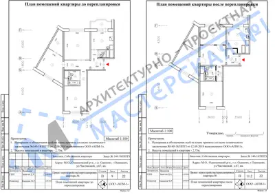 Перепланировка: М.О., Одинцовский р-н., г.п. Одиново, г.Одинцово, ул.Чистяковой, д.67, кв.