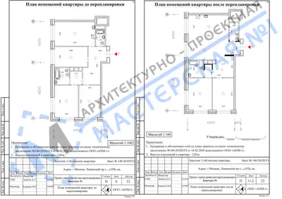 Перепланировка: г.Москва, Ленинский пр-т, д.95Б, кв.