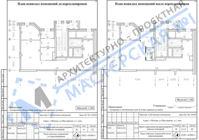 Перепланировка: г.Москва, ул.Мастеркова, д.1, подъезд 3, эт.1