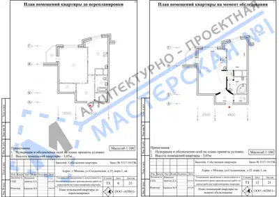 Перепланировка: г.Москва, ул.Сходненская, д.35, корп.1, кв.