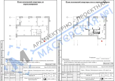 Перепланировка: г. Москва, Ленинградское ш., д.94, к. 2, кв.