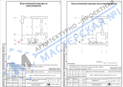 Перепланировка: г.Москва, Б.Коптевский проезд, д.8, кв.