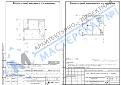 Перепланировка: г.Москва, Нововладыкинский пр., д.1, корп.4,кв.