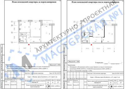 Перепланировка: г.Москва, просп.Буденного, д.51, корп.3, кв.