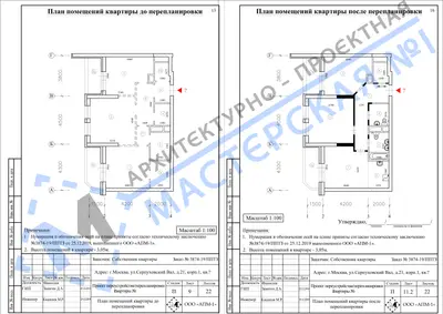Перепланировка: г.Москва, Серпуховский Вал, д.21, корп.1, кв.а