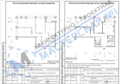 Перепланировка: г.Москва, ул. Профсоюзная, д.68, к.4, кв.