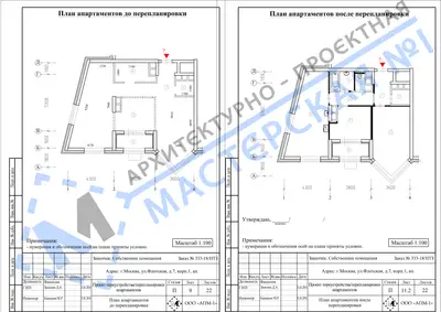 Перепланировка: г.Москва, ул. Флотская, д.7, корп.1, ап. Б