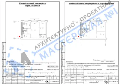 Перепланировка: г.Москва, ул.1-я Гражданская, д.101, кв.