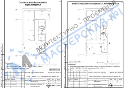 Перепланировка: г.Москва, 3-я Хорошевская ул., д.21. к.6, кв.