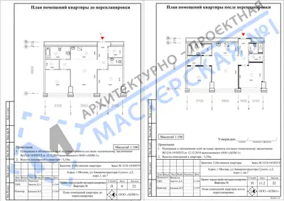 Перепланировка: г.Москва, ул. Авиаконструктора Сухого, д.2, корп.1, кв. д