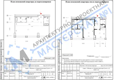 Перепланировка: г.Москва, ул. Авиаконструктора Сухого, д.2, корп.1, кв. ж