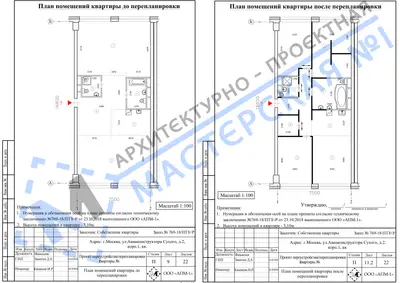 Перепланировка: г.Москва, ул.Авиаконструктора Сухого, д.2, корп.1, кв. л