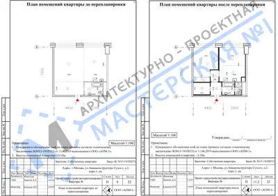 Перепланировка: г.Москва, ул. Авиаконструктора Сухого, д.2, корп.1, кв.п