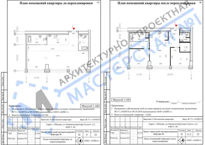 Перепланировка: г.Москва, ул.Авиаконструктора Сухого, д.2, корп.1, кв.ам