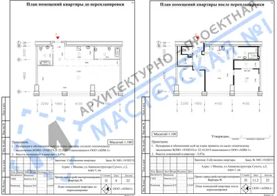 Перепланировка: г.Москва, ул.Авиаконструктора Сухого, д.2, корп.1, кв.ао