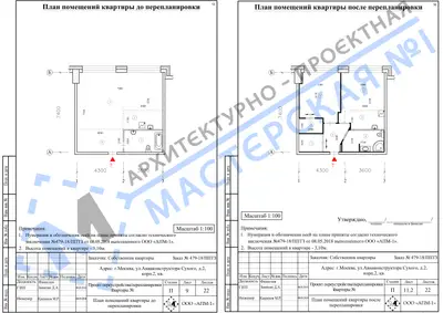 Перепланировка: г.Москва, ул.Авиаконструктора Сухого, д.2, корп.2, кв.аю