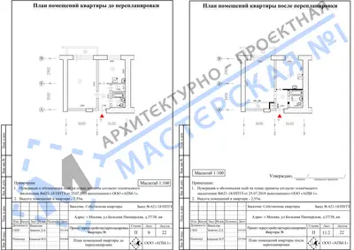 Перепланировка: г.Москва, ул.Большая Пионерская, д.37-38, кв.