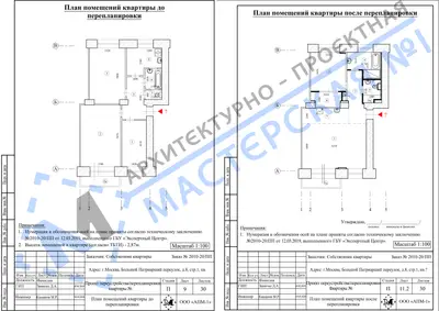 Перепланировка: г.Москва, ул.Большой Патриарший пер., д.8, стр.1, кв.