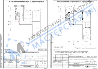 Перепланировка: г.Москва, ул.Герасима Курина, 14, корп.2, кв.
