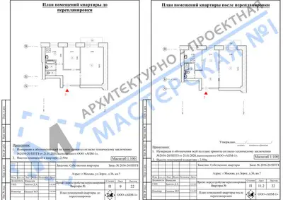 Перепланировка: г.Москва, ул.Зорге, д.36, кв.