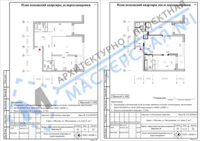 Перепланировка: г.Москва, ул.Мельникова, д.3, кор.2, кв.