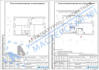 Перепланировка: г.Москва, Карманицкий переулок, д.5