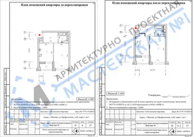 Перепланировка: г.Москва, ул.Профсоюзная, д.68, корп.1, кв.ае