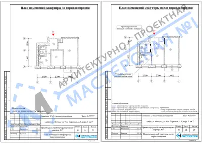 Перепланировка: г.Москва, ул. 9-ая Парковая, д.6, корп.1