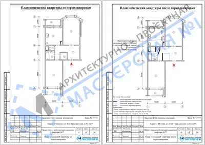 Перепланировка: г.Москва, ул. 4-ая Гражданская, д.36
