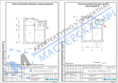 Перепланировка: г.Москва, ул.Борисовская, д.12