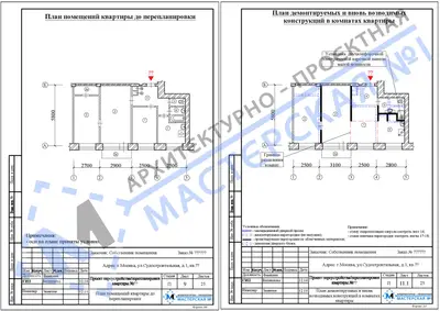 Перепланировка: г.Москва, ул.Судостроительная, д.1