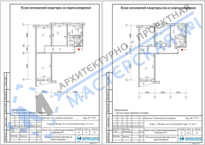 Перепланировка: г.Москва, 8-я ул.Соколиной Горы, д.7