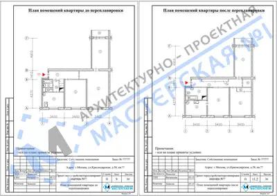 Перепланировка: г.Москва, ул.Краснодарская, д.58 (2)