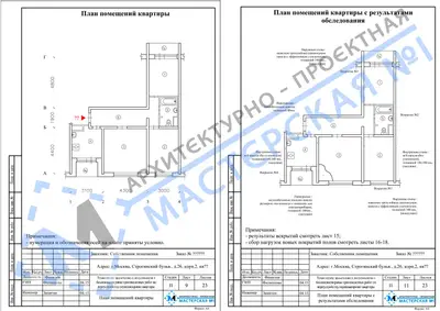 Перепланировка: г.Москва, Строгинский бульв., д.26, корп.2