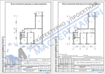 Перепланировка: г.Москва, ул.Чертановская, д.56, корп.1