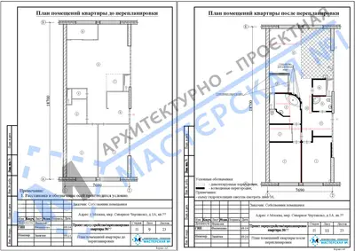 Перепланировка: г. Москва, Северное Чертаново, д.1А