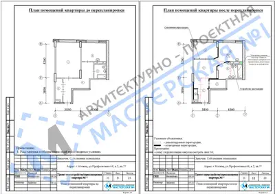 Перепланировка: г.Москва, ул.Профсоюзная, д.64(2)