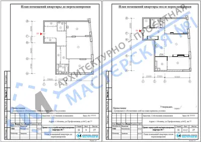 Перепланировка: г.Москва, ул.Профсоюзная, д.64, корп.2(3)