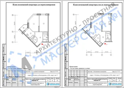 Перепланировка: г.Москва, ул.Беломорская, д.18А, корп.2