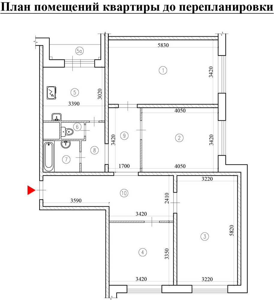 Перепланировка 4-комнатной квартиры серии КОПЭ