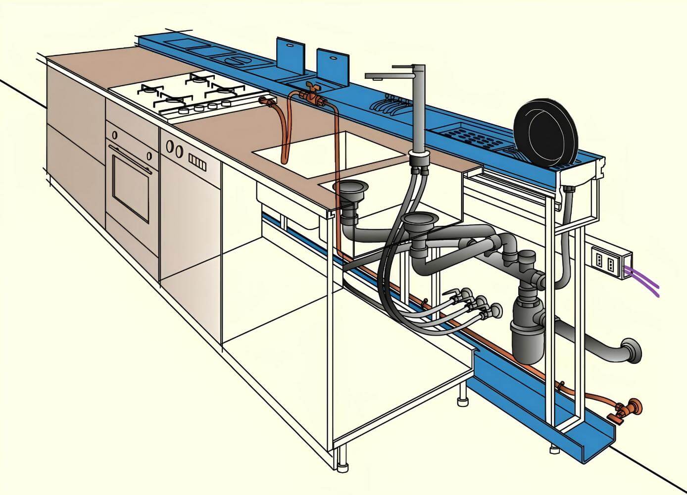 Коммуникации при переносе кухни Коммуникации при переносе кухни