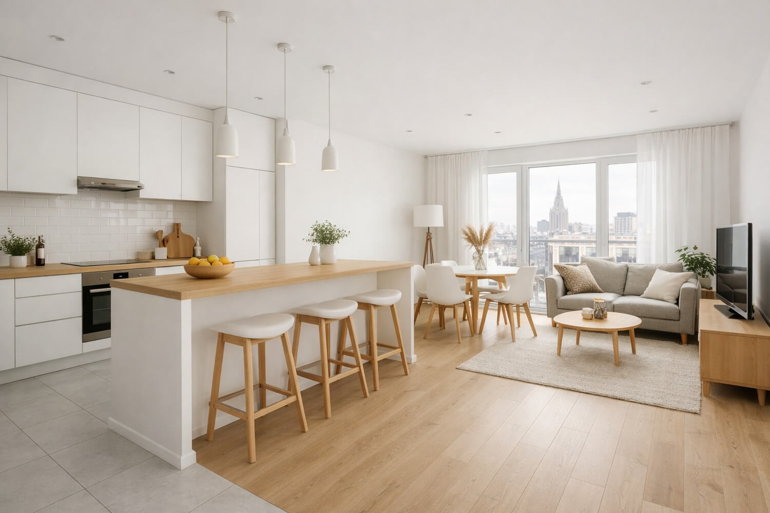 Пример объединения кухни с комнатой Пример объединения кухни с комнатой